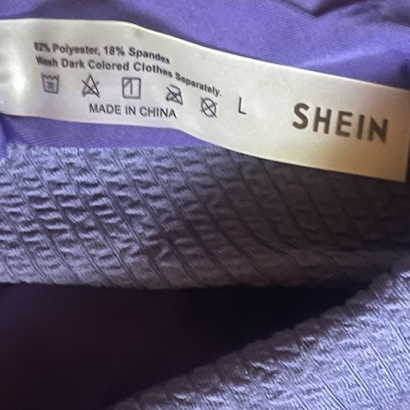 💰 5/25$ ♻️ Shein Purple Ruffle Size Large Bikini Top & Bottom - Picture 8 of 10